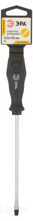 150SL5 Отвертка ЭРА SL 5х150 мм шлицевая двухкомпонентная рукоятка