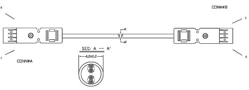 PC-110-110-2P-C5-2M-LSZH-GY Патч-корд 110 тип-110 тип, 2 пары, Cat.5, LSZH, 2 м, серый