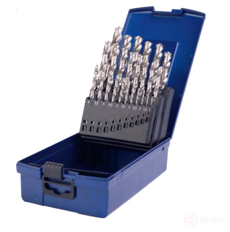 Набор левых сверл NORGAU Industrial по металлу в футляре 1-13, 25 шт. (), HSS-E