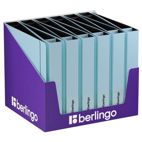 Folder on 4 rings Berlingo "Instinct" A5, 35 mm, 700 microns, D-rings, with inner pocket, aquamarine