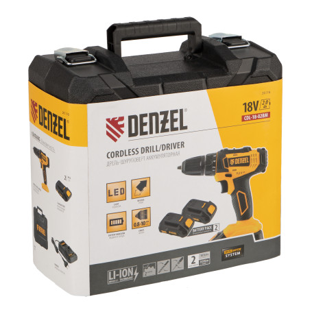 Cordless drill CDL-18-02BM, Li-Ion, 18 V, 2 Denzel battery