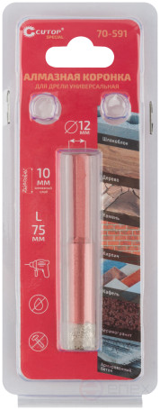 Коронка алмазная универсальная для дрели CUTOP Special 12x10x75мм