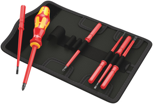 Kraftform Kompakt VDE 7 Universal 2 Set of dielectric screwdrivers with handle holder, 7 items