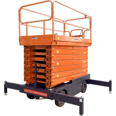 Non-self-propelled scissor lift GROST Tower 500-7 AC 380 with retractable platform