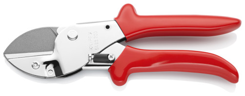 Pruner for sliding cuts on soft materials (rubber, leather, PVC), flat profile: 40x7.5 mm, round profile Ø 25 mm2, blade 40 mm, L-200 mm