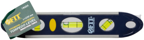 The "Torpedo" level is plastic, 3 eyes, magnetic, with an aluminum frame, Profi 230 mm