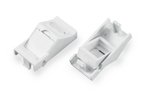 SIP2A-1K-M45-22.5 Вставка угловая 45x22.5 (аналог Mosaic) для 1 модуля формата Keystone Jack, со шторками, ROHS, белая