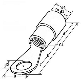 Cable tip with ring NKI 2,5-6 M6, ECO-line (pack.100 pcs)