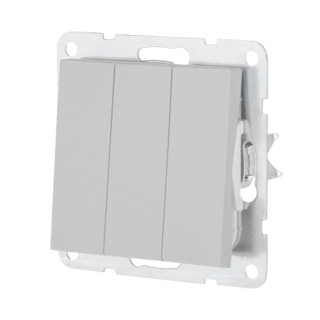 Switch 3-cl.(diagram 1+1+1 ) 16 A, 250 B (silver metallic) LK80