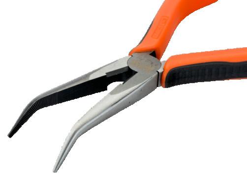 Narrow pliers with curved lips , 200mm