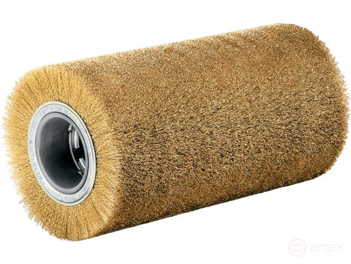 Щетка цилиндрическая гофрированная, Д300 мм, ширина 460 мм, латунированная кордовая проволока, гофрированная STL 0,38 мм, посадочное отверстие 100 мм