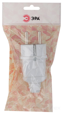 Вилка ЭРА Vx2-W с заземлением прямая 16A белая