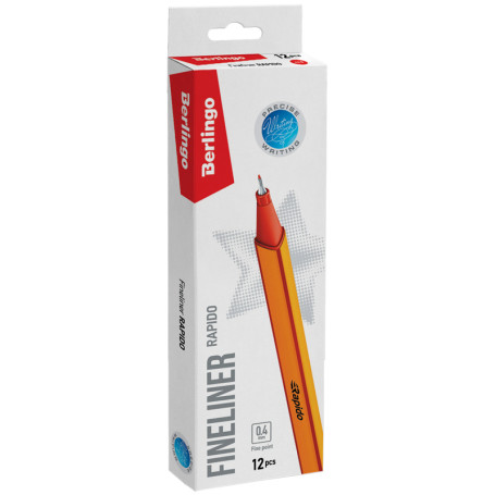 Ручка капиллярная Berlingo "Rapido" красная, 0,4 мм, трехгранная