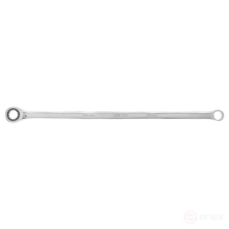 Ключ накидной двойной, с храповым механизмом, длинный, 12 мм