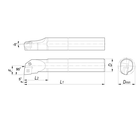 Державка токарная S25R-PCLNR12 расточная правая
