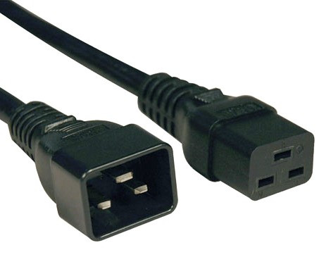 PWC-IEC19-IEC20-0.5-BK IEC 320 C19 - IEC 320 C20 power cable (3x1.5), 16A, straight plug, 0.5m, color black (PVS-AP-3*1,5-250- C19C20-16-0.5 GOST 30851.1-2002 (IEC 60320-1:1994))