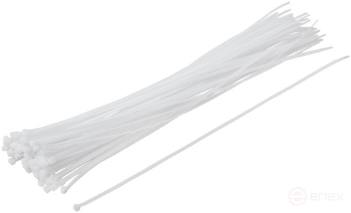 Хомуты нейлоновые для проводов, белые 100 шт., 4,8х500 мм