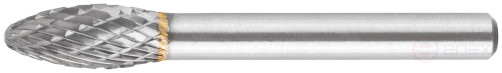 Carbide ball, 6 mm pin, type "H", ellipsoid 8x20x65 mm