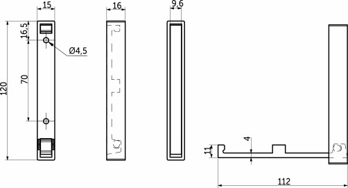 Крючок меб. однорожковый мет. STEP хром матовый AKS