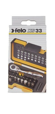 Felo Bit Set SL/PH/PZ/Tx/HEX/TxTR/BH/MS with Mini ratchet in case, 33 pcs 05773306