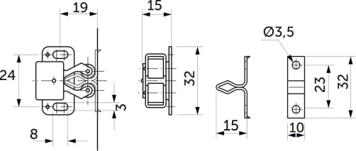 Roller retainer with counter bar brown AKS