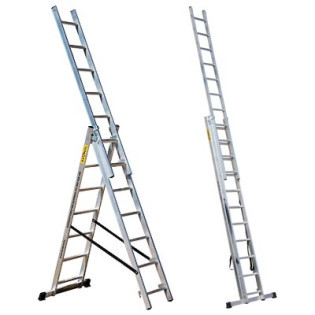 Aluminum three-section ladder 3x14 PROFI Master tool