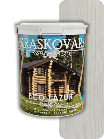 Пропитка для дерева Kraskovar Eco Lazur Белый 0,9 л.