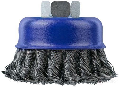 Щетка для УШМ, М14, тип "Чашка", крученая витая проволока 0,5 мм, 75 мм, блистер, CUTOP Profi