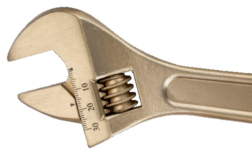 IB Adjustable wrench (aluminum/bronze), length 900/grip 75 mm