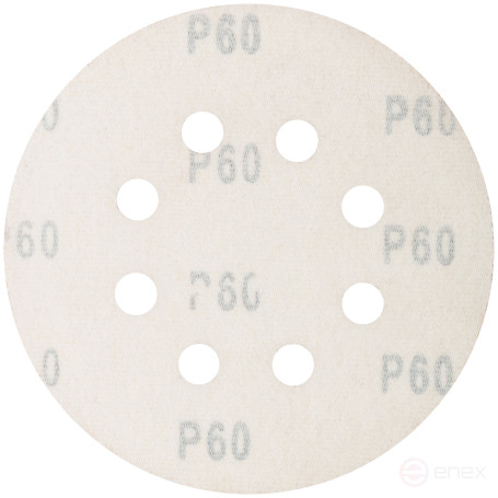 Круги абразивные шлифовальные перфорированные на ворсовой основе под "липучку" (Р60, 125 мм, 5шт.), CUTOP Profi