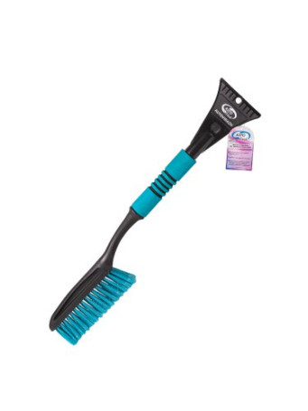 Brush with a scraper for removing snow and ice with a soft handle 63 cm