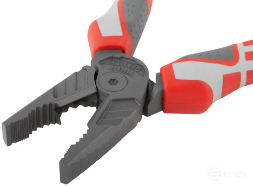 Плоскогубцы комбинированные "Эталон", CrV сталь, ребра жесткости на губках, тефлоновое покрытие, 3К прорезиненные ручки 200 мм