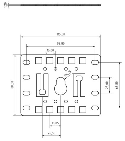 PMR-2U-TM-RAL9005 Кронштейн 2U, Т-пазы + крепеж типа "монетка", цвет черный RAL9005 (4 шт. в комплекте)