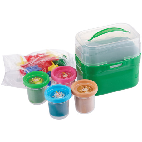 Dough for modeling Gamma "Kid. Learning to count", 04 colors, 240g, 15 molds, plastic case
