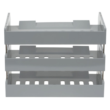 Paper tray horizontal STAMM "City", set of 3 pcs., on the met. rods, wide loading, grey