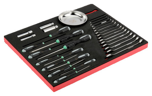 Fit&Go Набор торцевых головок 1/2 + накидные ключи + шарнирно-губцевый инструмент в ложементе, 29 предметов