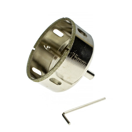 Коронка алмазная по кафелю и стеклу 75 мм с ц/с, Чеглок (5/60)