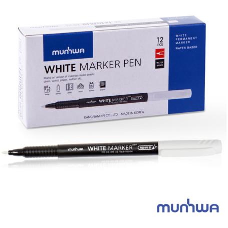 Permanent marker MunHwa white, bullet-shaped, 1.0mm