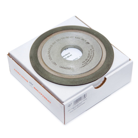 Flat diamond grinding wheel with double-sided relief and conical profile 14E1 125x6x3x4x60x32 AC4 125/100 V2-01 100% 19.6
