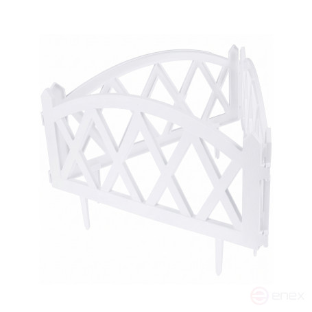 Decorative garden fence for garden and country Geoplastboard 300x26 cm, white