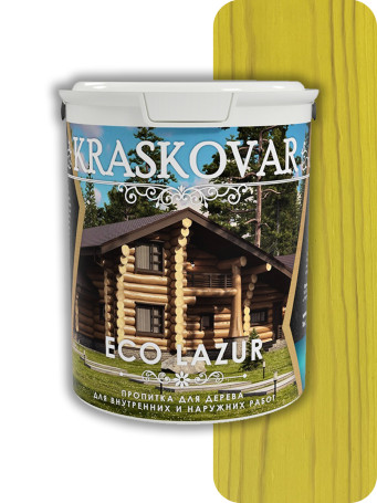 Пропитка для дерева Kraskovar Eco Lazur Лимонно-желтый 2 л.