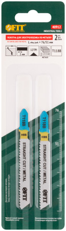 Полотна по металлу, HSS, фрезерованные, волнистые зубья, 76/51/2 мм (T118B), 2 шт.