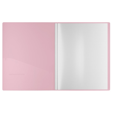 Folder with 10 Berlingo "Haze" inserts, 9 mm, 600 microns, with inner pocket, blue, soft touch