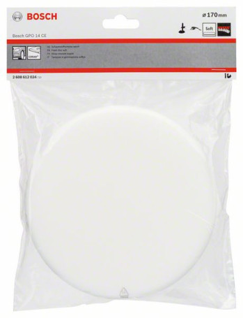 Foam polishing wheel, soft (color white), Ø 170 mm soft