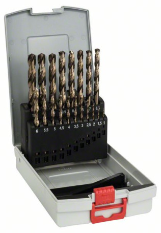 A set of metal drills from 19 prem. ProBox HSS-Co, DIN 338 (cobalt alloying) 1-10 mm