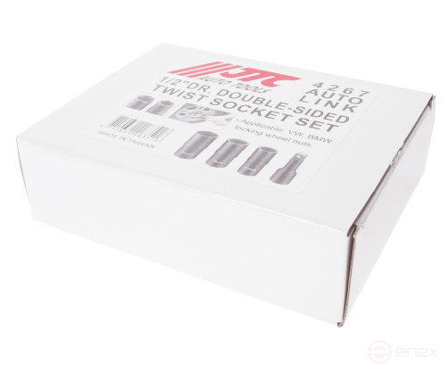 Набор головок для секретных болтов и гаек двухсторонних 17,19,21мм 4 предмета JTC