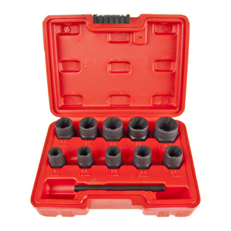 Set of ER-86416 heads for damaged bolts and nuts, 3/8" 11pr.(9-17, 19mm), in EUREKA case /1/20