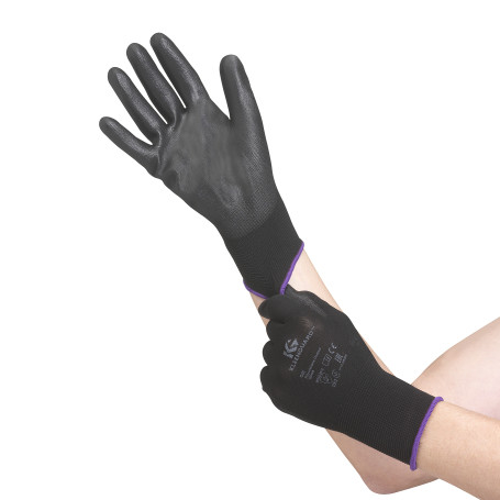 KleenGuard® G40 Polyurethane Coated Gloves - Customized Design for Left and Right hands / Black /8 (5 packs x 12 pairs)