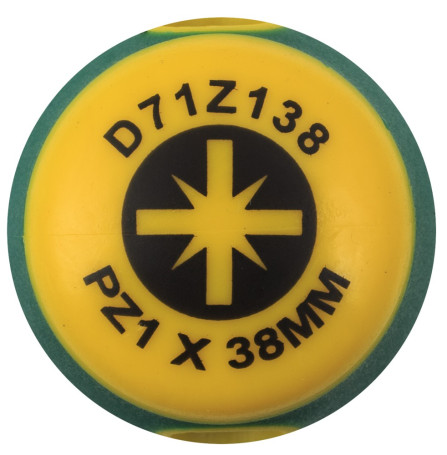 D71Z138 Screwdriver rod POZIDRIV® ANTI-SLIP GRIP, PZ1x38