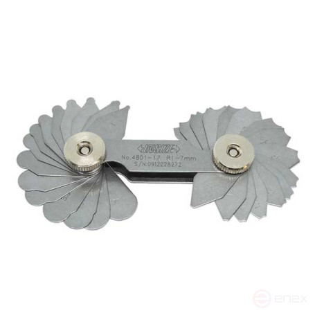 Templates with a radius of 1-7 mm